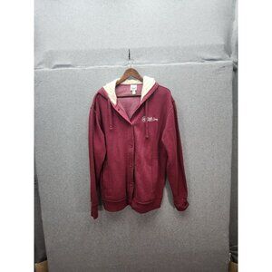 Bubba Gump Shrimp Co. Burgundy Hooded Cardigan Sweater Jacket XXL Cotton mix
